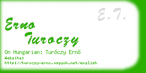 erno turoczy business card