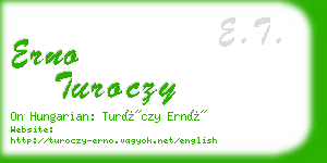 erno turoczy business card